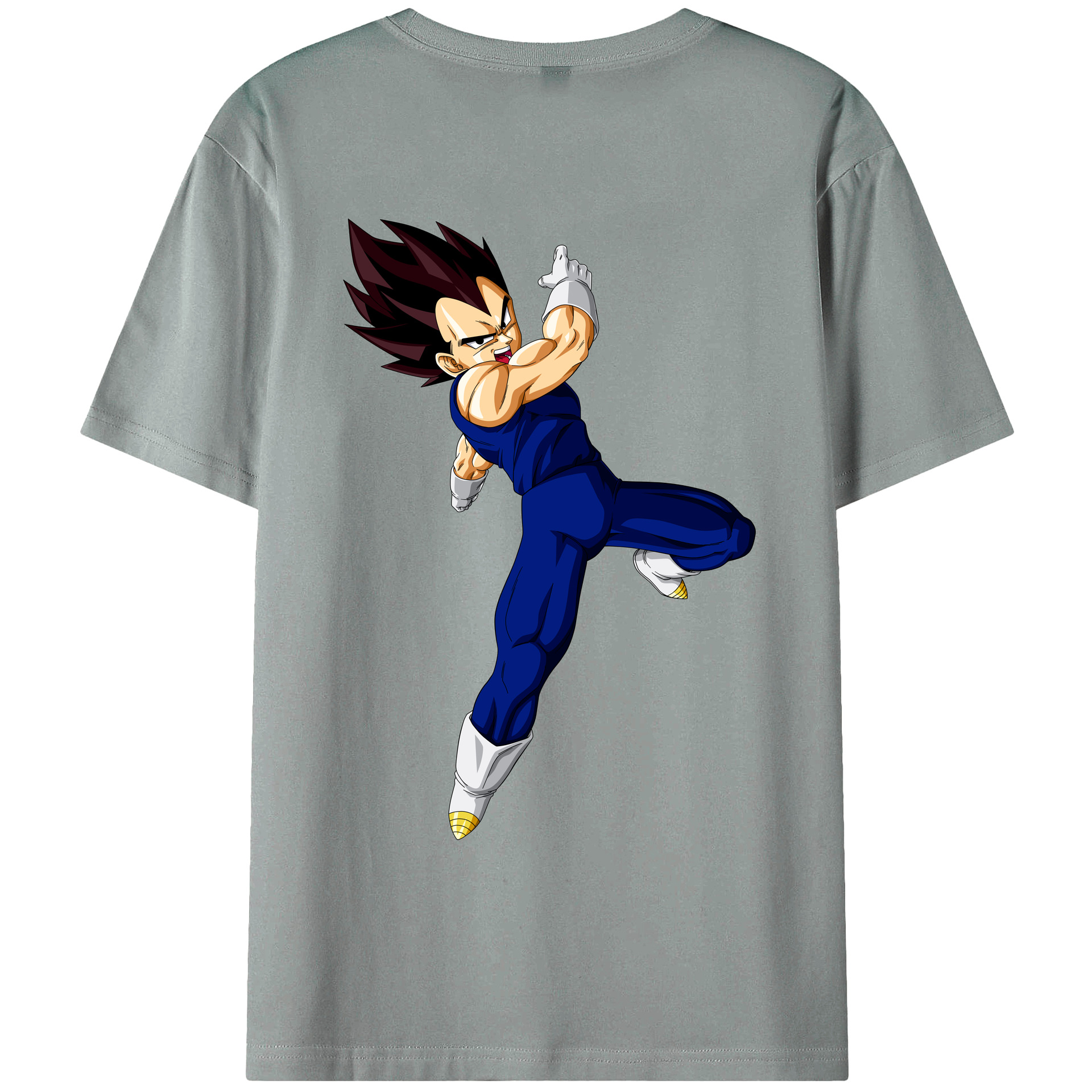 （画像用） ドラゴンボール ベジータ四世（Bejīta Yonsei）DRAGON BALL Vegeta IV 綿100％ メンズ半袖Tシャツ（バックプリント） 通気性